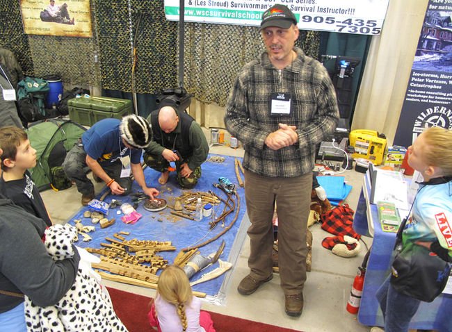 Sharing survival skills at sportsmen show
