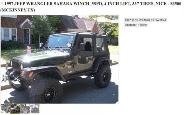 Passionate Cragislist Jeep Ad